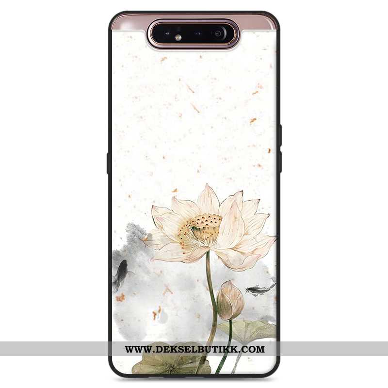 Etui Samsung Galaxy A80 Vintage Deksel Enkel Fersk Hvitt, Samsung Galaxy A80 Myke Salg