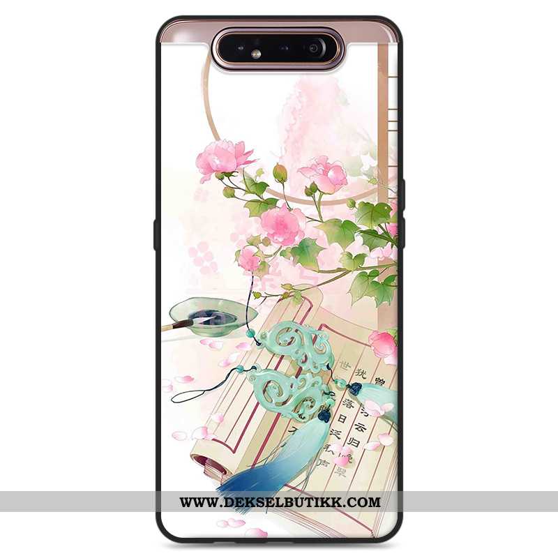 Etui Samsung Galaxy A80 Vintage Deksel Enkel Fersk Hvitt, Samsung Galaxy A80 Myke Salg