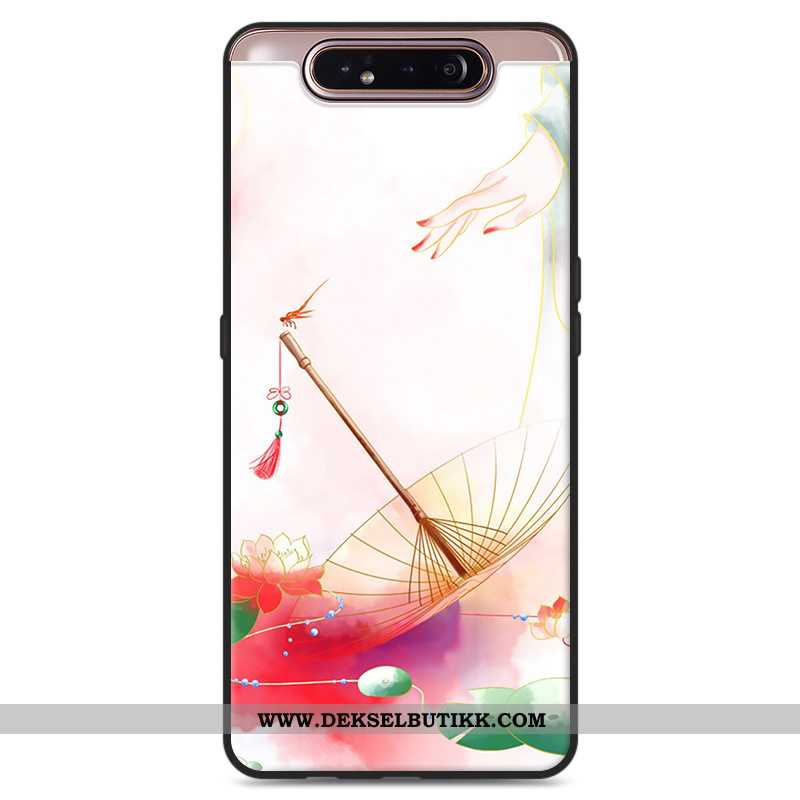 Etui Samsung Galaxy A80 Vintage Deksel Enkel Fersk Hvitt, Samsung Galaxy A80 Myke Salg