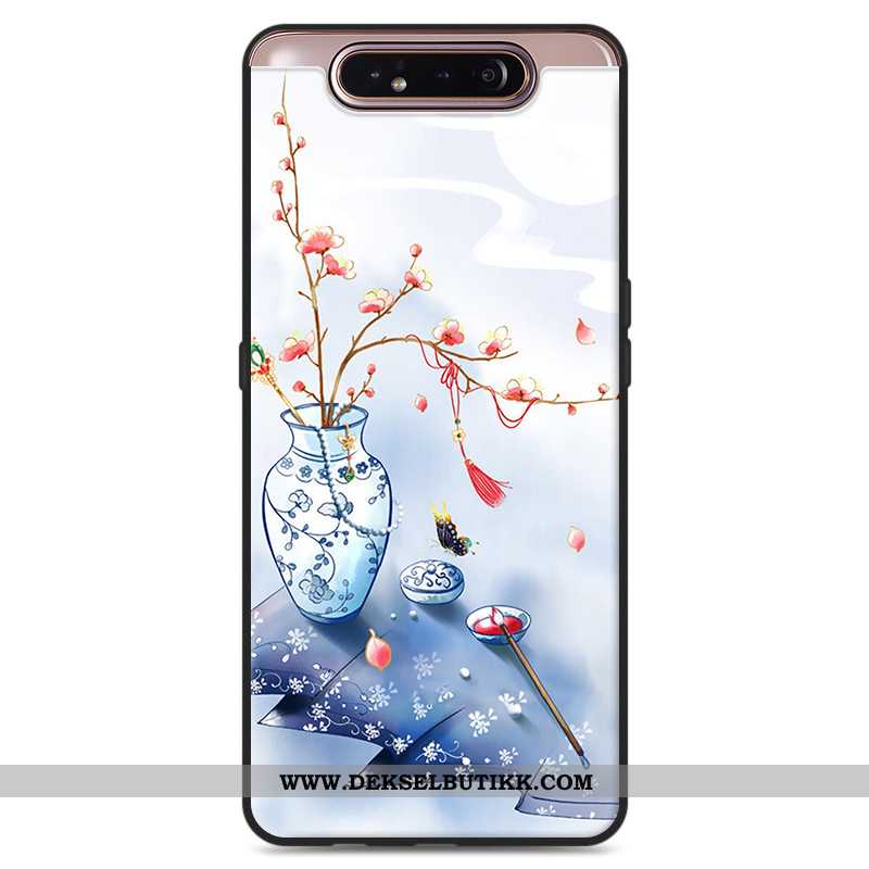 Etui Samsung Galaxy A80 Vintage Deksel Enkel Fersk Hvitt, Samsung Galaxy A80 Myke Salg