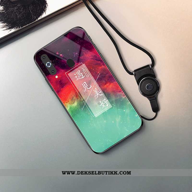 Etui Samsung Galaxy A8s Glass Mørkblå Stjernene Myke Mørkeblå, Deksel Samsung Galaxy A8s Hengende Or