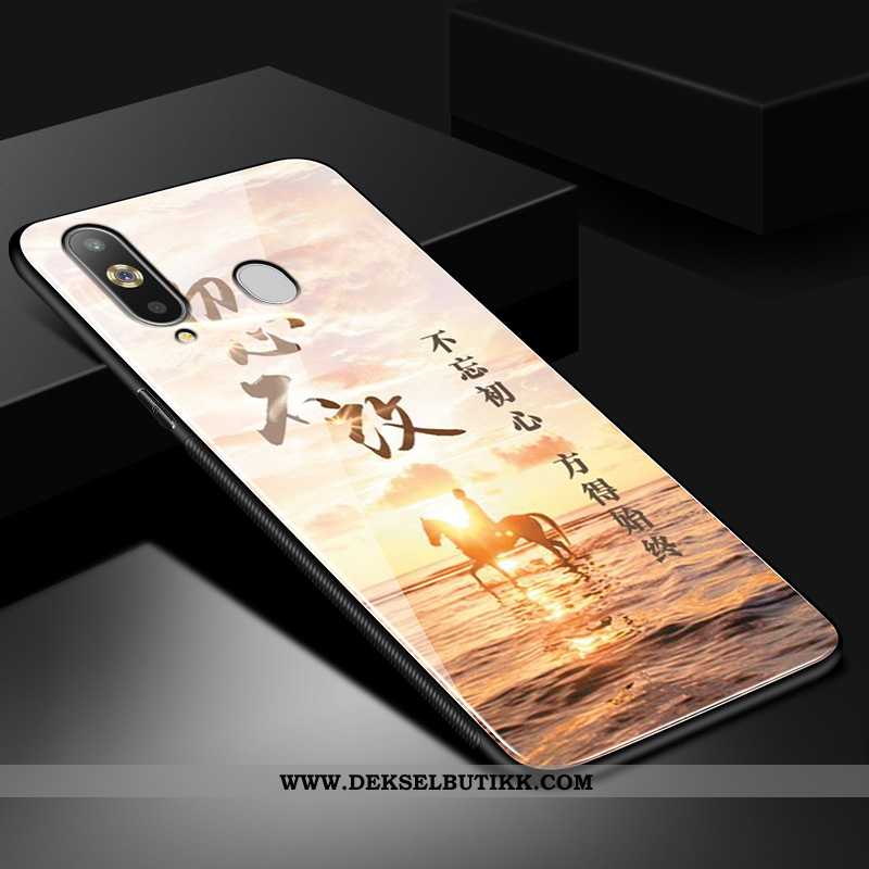 Etui Samsung Galaxy A8s Kreativ Glass Silikon Myke Svart, Deksel Samsung Galaxy A8s Cartoon Tilbud