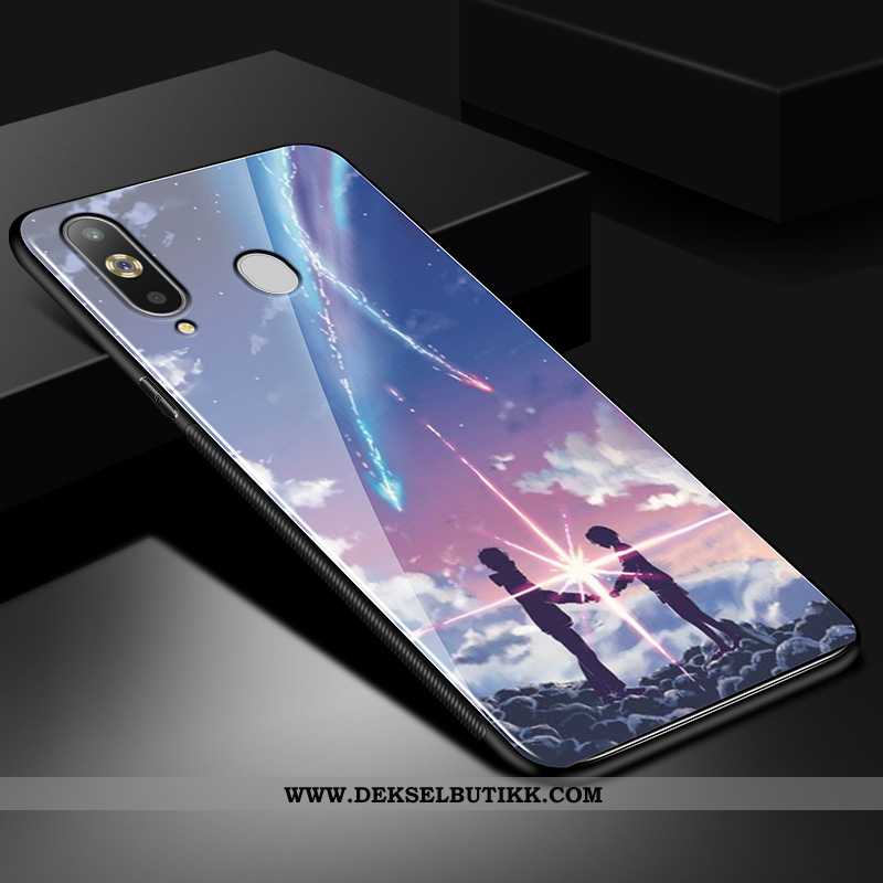 Etui Samsung Galaxy A8s Kreativ Glass Silikon Myke Svart, Deksel Samsung Galaxy A8s Cartoon Tilbud