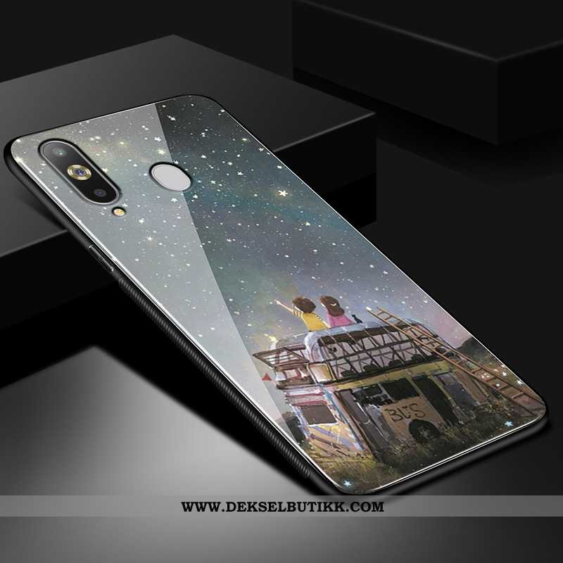 Etui Samsung Galaxy A8s Kreativ Glass Silikon Myke Svart, Deksel Samsung Galaxy A8s Cartoon Tilbud