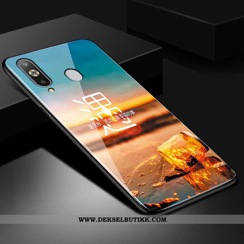 Etui Samsung Galaxy A8s Kreativ Glass Silikon Myke Svart, Deksel Samsung Galaxy A8s Cartoon Tilbud