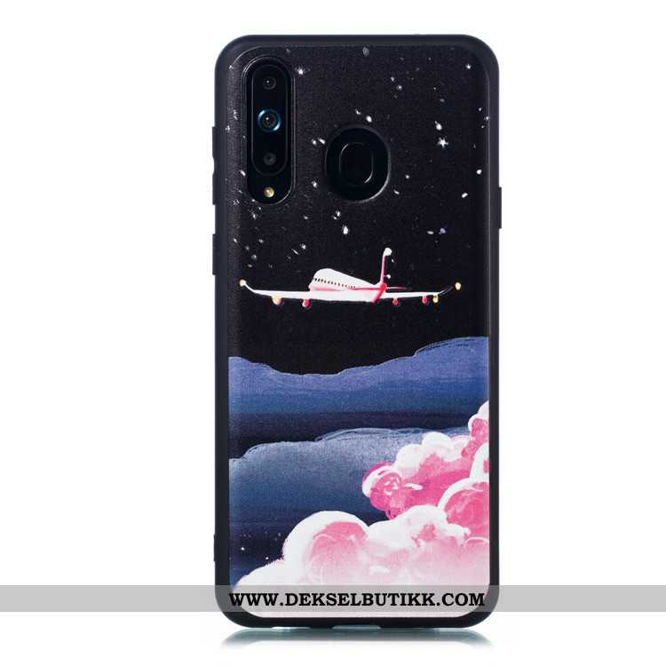 Etui Samsung Galaxy A8s Trend Stjernene Enkel Svart, Deksel Samsung Galaxy A8s Nubuck Rabatt