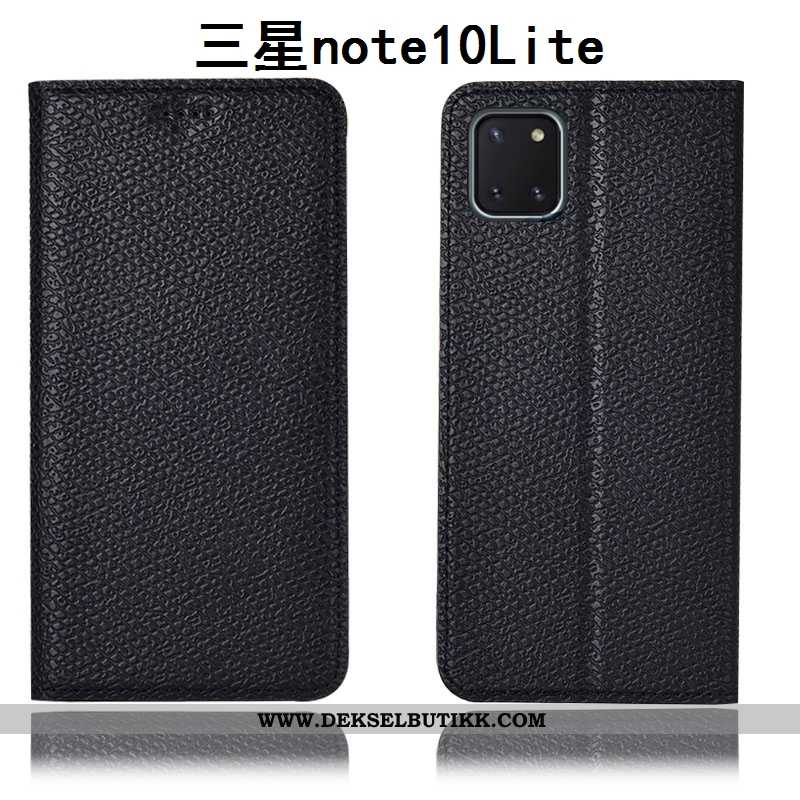 Etui Samsung Galaxy Note 10 Lite Skinn Mørkblå Folio Mesh Mørkeblå, Deksel Samsung Galaxy Note 10 Li