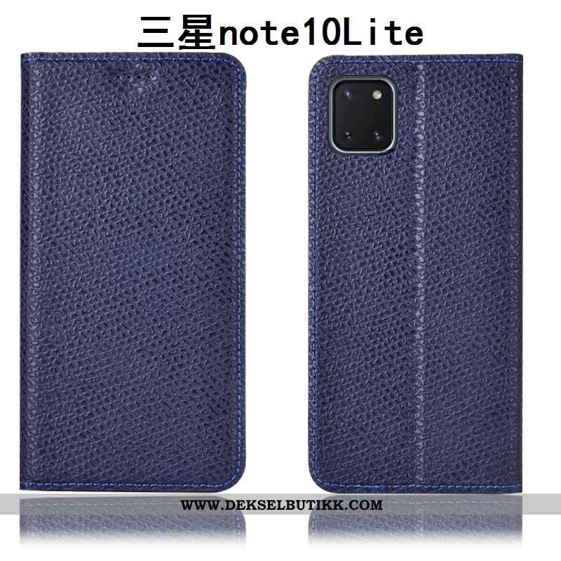 Etui Samsung Galaxy Note 10 Lite Skinn Mørkblå Folio Mesh Mørkeblå, Deksel Samsung Galaxy Note 10 Li