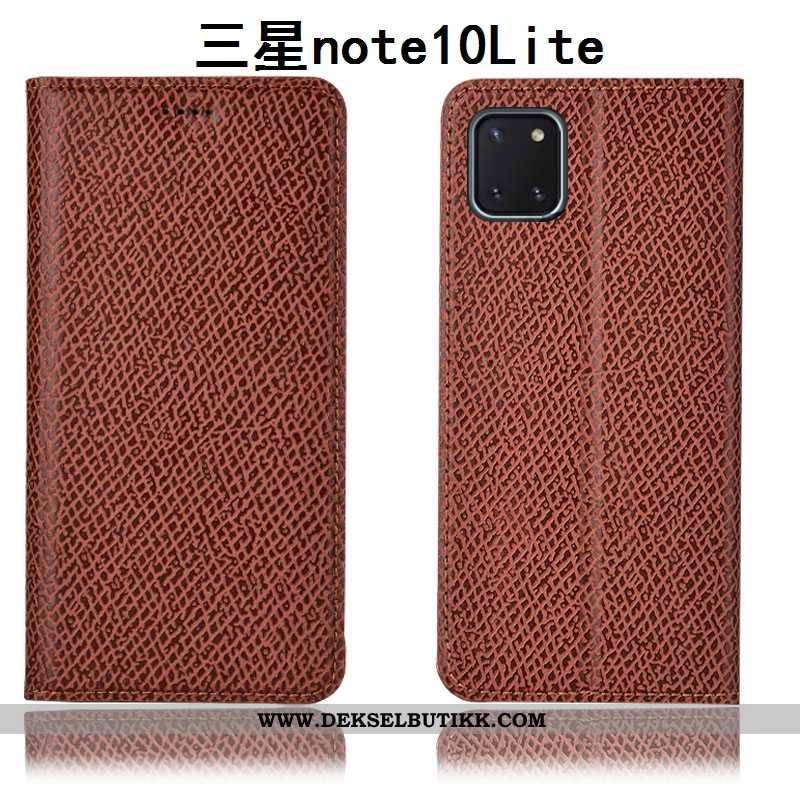 Etui Samsung Galaxy Note 10 Lite Skinn Mørkblå Folio Mesh Mørkeblå, Deksel Samsung Galaxy Note 10 Li