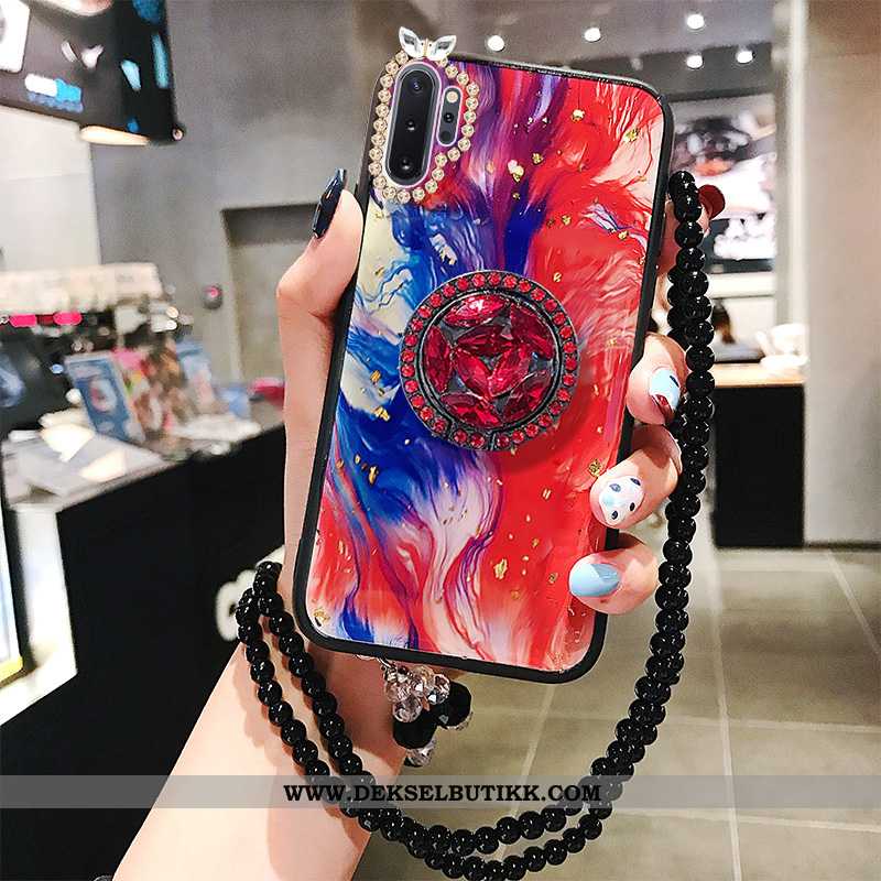 Etui Samsung Galaxy Note 10+ Med Strass Mobiltelefon Pels Ball Alt Inkludert Rød, Deksel Samsung Gal