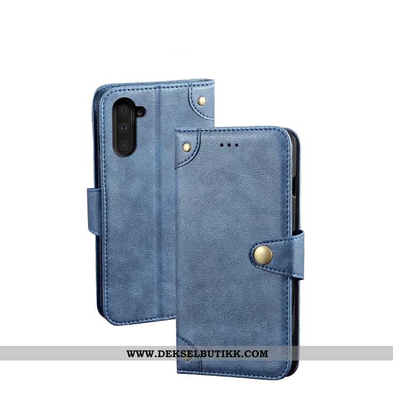 Etui Samsung Galaxy Note 10 Vintage Folio Skinndeksel Vin Rød Burgunder, Deksel Samsung Galaxy Note 