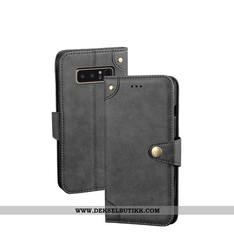 Etui Samsung Galaxy Note 8 Vintage Folio Hemming Deksel Mørkeblå, Samsung Galaxy Note 8 Lommebok Sal