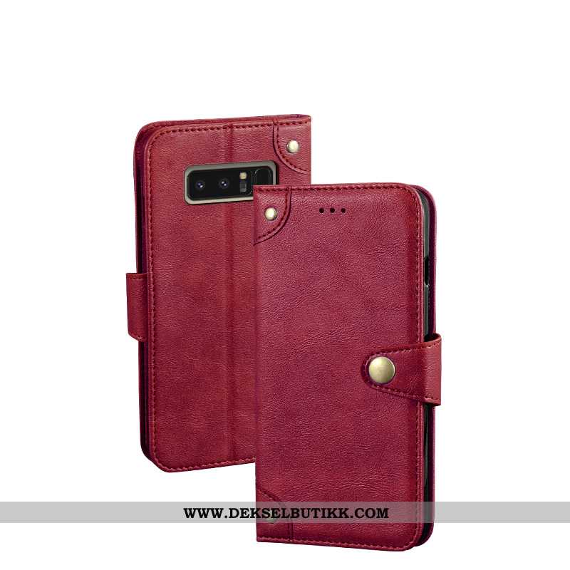 Etui Samsung Galaxy Note 8 Vintage Folio Hemming Deksel Mørkeblå, Samsung Galaxy Note 8 Lommebok Sal