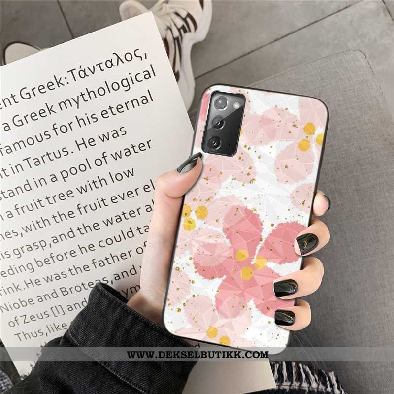 Etui Samsung Galaxy Note20 Deksel Rosa Anti-fall Rombe, Samsung Galaxy Note20 Blomster Billig