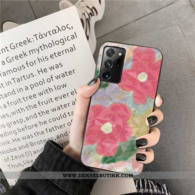 Etui Samsung Galaxy Note20 Ultra Mønster Stjernene Pulver Blomster Rosa, Deksel Samsung Galaxy Note2