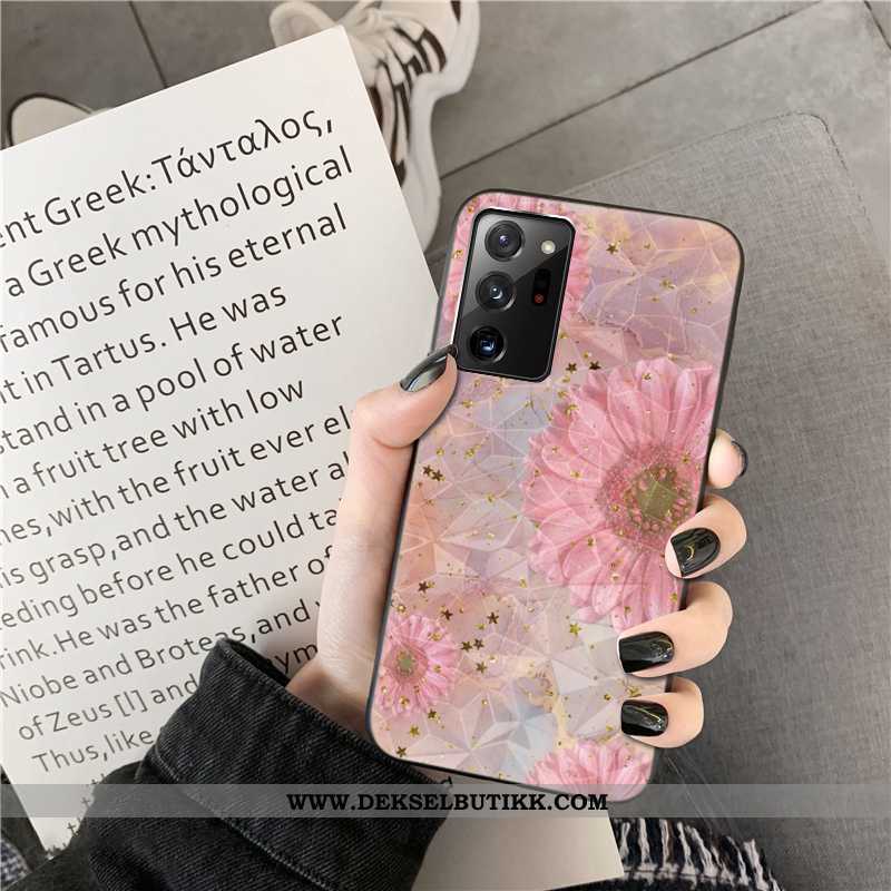 Etui Samsung Galaxy Note20 Ultra Mønster Stjernene Pulver Blomster Rosa, Deksel Samsung Galaxy Note2