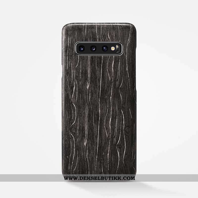 Etui Samsung Galaxy S10+ Av Personlighet Nubuck Alt Inkludert Deksel Khaki, Samsung Galaxy S10+ Wood