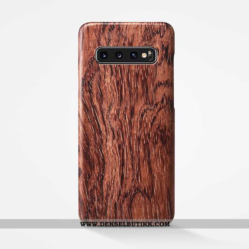 Etui Samsung Galaxy S10+ Av Personlighet Nubuck Alt Inkludert Deksel Khaki, Samsung Galaxy S10+ Wood