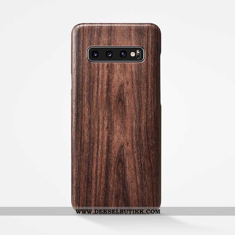 Etui Samsung Galaxy S10+ Av Personlighet Nubuck Alt Inkludert Deksel Khaki, Samsung Galaxy S10+ Wood