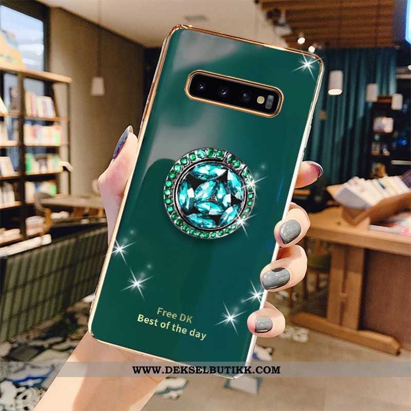 Etui Samsung Galaxy S10+ Beskyttelse Cow High End Grønn, Deksel Samsung Galaxy S10+ Luksus Billige