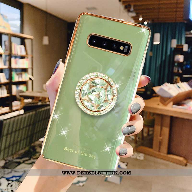 Etui Samsung Galaxy S10+ Beskyttelse Cow High End Grønn, Deksel Samsung Galaxy S10+ Luksus Billige