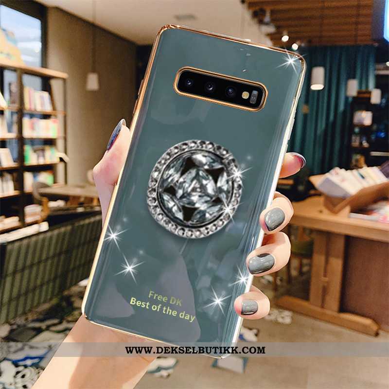 Etui Samsung Galaxy S10+ Beskyttelse Cow High End Grønn, Deksel Samsung Galaxy S10+ Luksus Billige