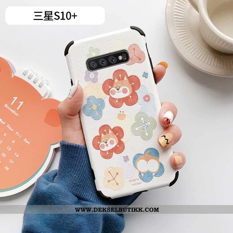 Etui Samsung Galaxy S10+ Beskyttelse Liten Net Red Fersk Blå, Deksel Samsung Galaxy S10+ Skinndeksel