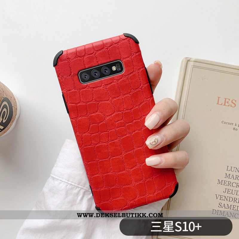 Etui Samsung Galaxy S10+ Beskyttelse Mobiltelefon Stjernene Rød, Deksel Samsung Galaxy S10+ Skinndek