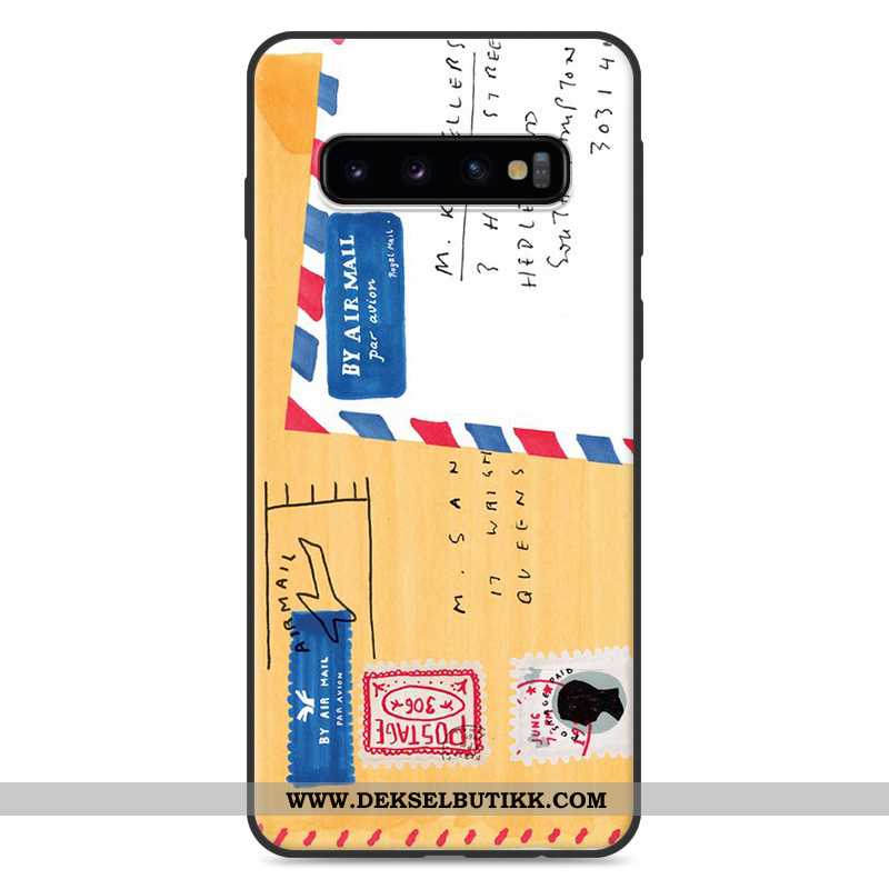 Etui Samsung Galaxy S10 Beskyttelse Vakker Silikon Deksel Hvitt, Samsung Galaxy S10 Cartoon Til Salg