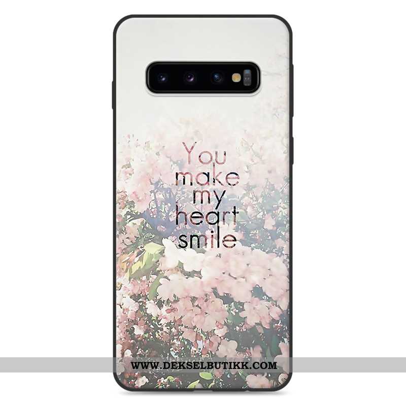 Etui Samsung Galaxy S10 Beskyttelse Vakker Silikon Deksel Hvitt, Samsung Galaxy S10 Cartoon Til Salg