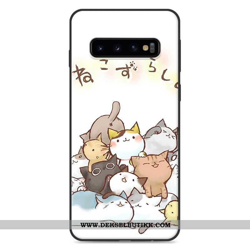 Etui Samsung Galaxy S10 Beskyttelse Vakker Silikon Deksel Hvitt, Samsung Galaxy S10 Cartoon Til Salg