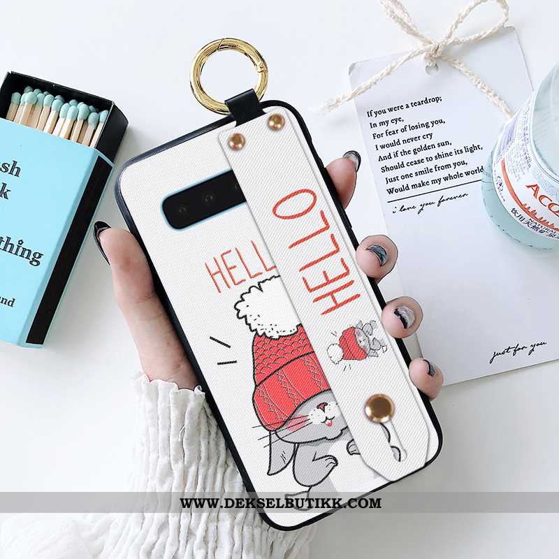 Etui Samsung Galaxy S10 Cartoon Deksel Anti-fall Hvitt, Samsung Galaxy S10 Trend Tilbud