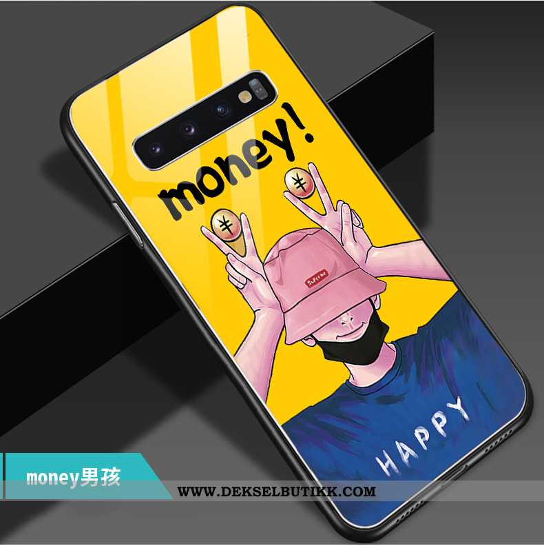 Etui Samsung Galaxy S10 Cartoon Lovers Anti-fall Gul, Deksel Samsung Galaxy S10 Trend Til Salgs