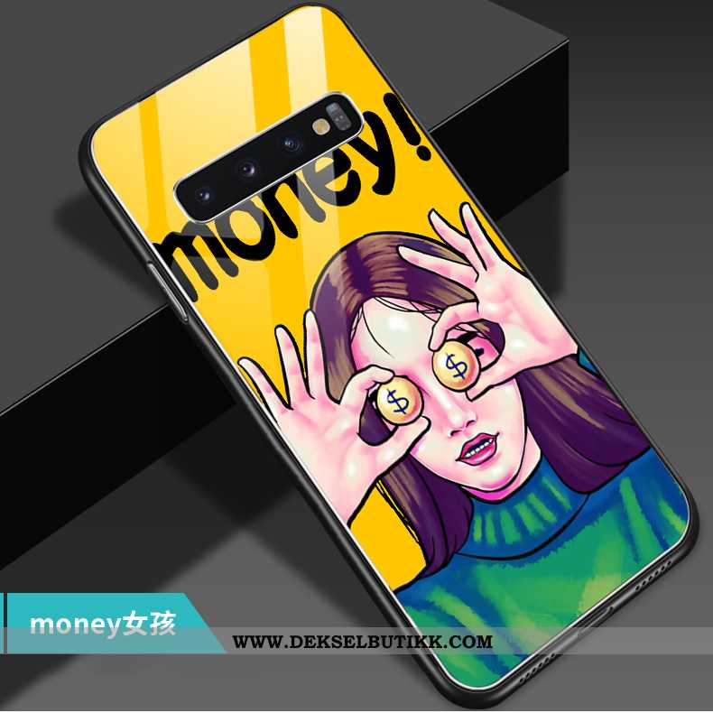 Etui Samsung Galaxy S10 Cartoon Lovers Anti-fall Gul, Deksel Samsung Galaxy S10 Trend Til Salgs