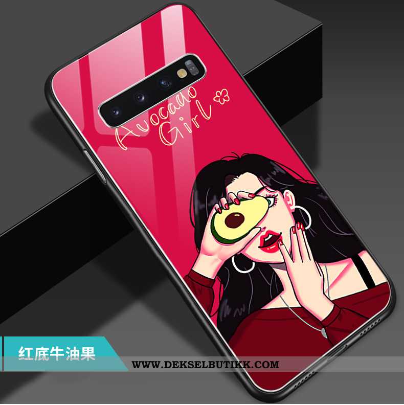 Etui Samsung Galaxy S10 Cartoon Lovers Anti-fall Gul, Deksel Samsung Galaxy S10 Trend Til Salgs