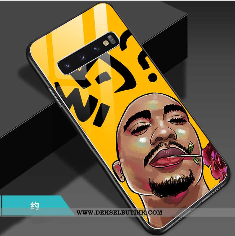 Etui Samsung Galaxy S10 Cartoon Lovers Anti-fall Gul, Deksel Samsung Galaxy S10 Trend Til Salgs