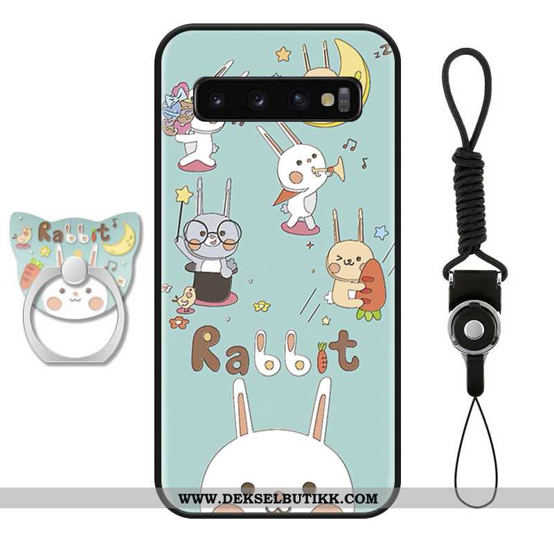 Etui Samsung Galaxy S10+ Hengende Ornamenter Mote Katt Mobiltelefon Blå, Deksel Samsung Galaxy S10+ 