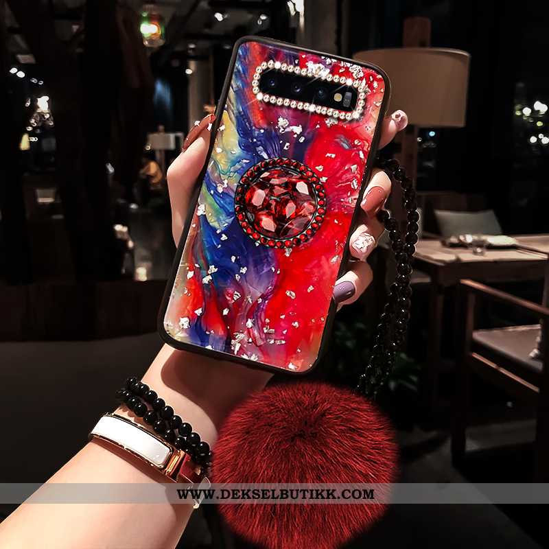 Etui Samsung Galaxy S10+ Kreativ Mobiltelefon Rød Stjernene, Deksel Samsung Galaxy S10+ Trend Tilbud