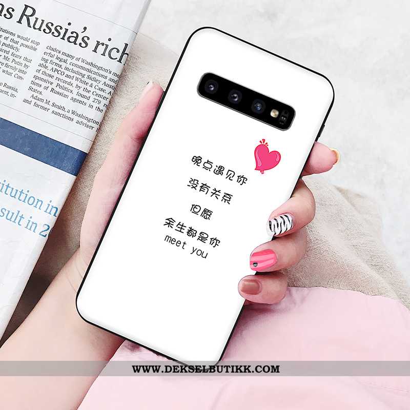 Etui Samsung Galaxy S10 Silikon Lovers Farge Malt Mobiltelefon Rosa, Deksel Samsung Galaxy S10 Av Pe