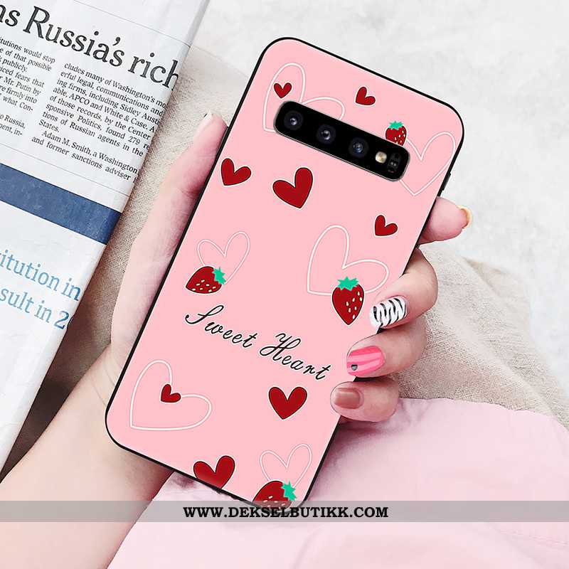 Etui Samsung Galaxy S10 Silikon Lovers Farge Malt Mobiltelefon Rosa, Deksel Samsung Galaxy S10 Av Pe