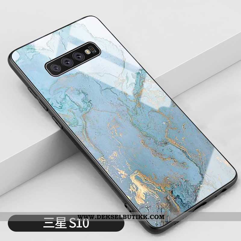 Etui Samsung Galaxy S10 Silikon Mobiltelefon Lyse Gull Blå, Deksel Samsung Galaxy S10 Glass Kjøpe