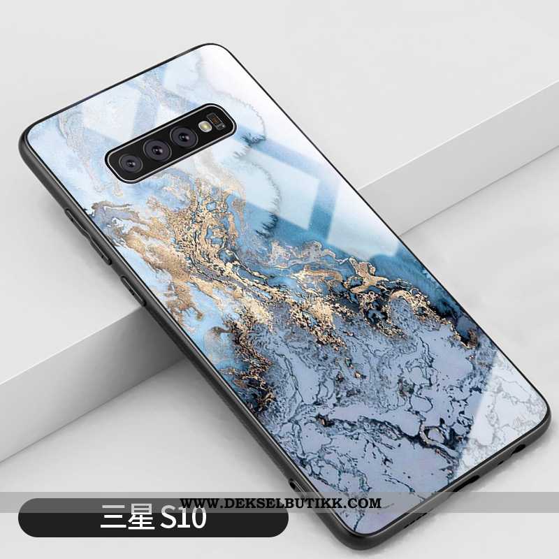 Etui Samsung Galaxy S10 Silikon Mobiltelefon Lyse Gull Blå, Deksel Samsung Galaxy S10 Glass Kjøpe