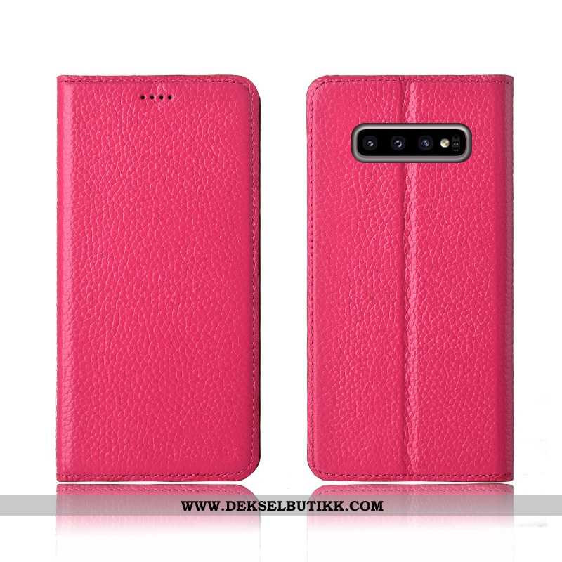 Etui Samsung Galaxy S10+ Skinndeksel Mobiltelefon Myke Litchi Khaki, Deksel Samsung Galaxy S10+ Skin