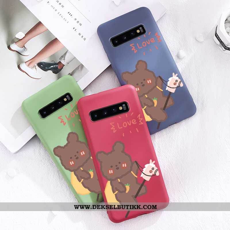 Etui Samsung Galaxy S10 Trend Nubuck Rød Silikon, Deksel Samsung Galaxy S10 Ultra Kjøpe