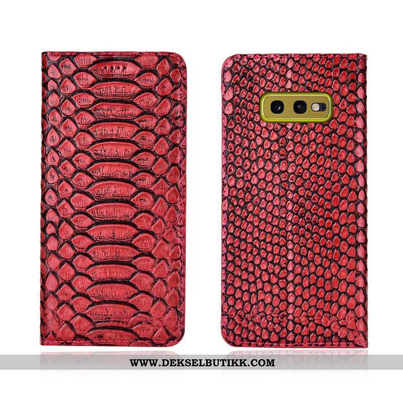 Etui Samsung Galaxy S10e Beskyttelse Svart Skinn Clamshell, Deksel Samsung Galaxy S10e Skinndeksel K