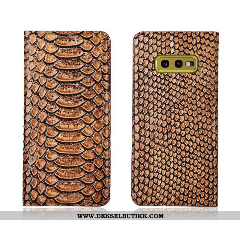 Etui Samsung Galaxy S10e Beskyttelse Svart Skinn Clamshell, Deksel Samsung Galaxy S10e Skinndeksel K