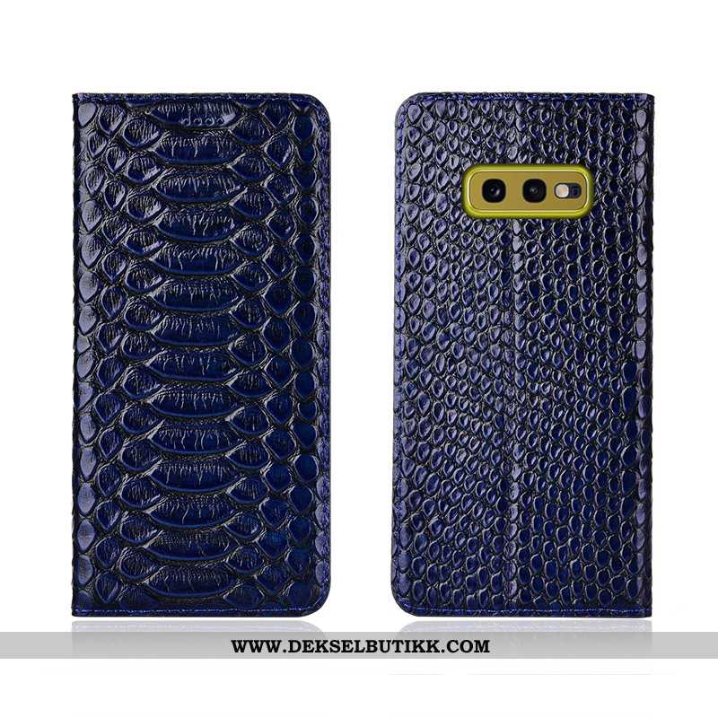 Etui Samsung Galaxy S10e Beskyttelse Svart Skinn Clamshell, Deksel Samsung Galaxy S10e Skinndeksel K