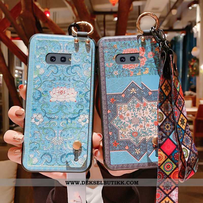 Etui Samsung Galaxy S10e Hengende Ornamenter Myke Hengende Nakke Deksel Blå, Samsung Galaxy S10e Rel