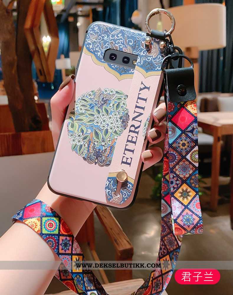 Etui Samsung Galaxy S10e Hengende Ornamenter Myke Hengende Nakke Deksel Blå, Samsung Galaxy S10e Rel