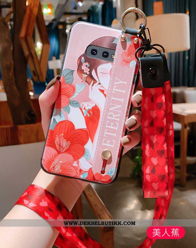 Etui Samsung Galaxy S10e Hengende Ornamenter Myke Hengende Nakke Deksel Blå, Samsung Galaxy S10e Rel